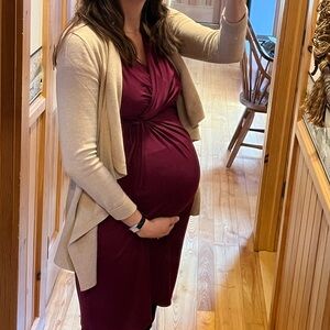 Motherhood Maternity Tie Front Twist V Neck Dress S